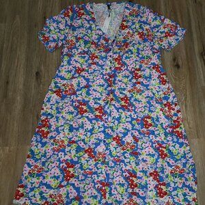 NWT Nobody's Child size 24 Floral Midi Dress Tie waist Blush Pink